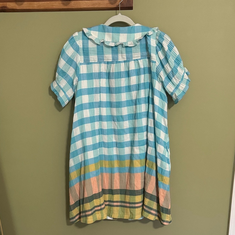 ANTHROPOLOGIE PILCRO Keira Collared Button-Front Mini Dress plaid gingham dress - Picture 3 of 3